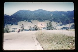 1950s German Road Sign Y Split Route 319 Salzburg, Red-Border Kodachrome Slide - $2.97