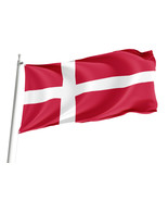 Flag of Denmark, Unique Design Print , Size - 3x5 Ft / 90x150 cm, Made i... - $40.41 CAD