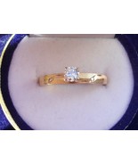 Vintage Estate Natural DIAMOND Ring VS / HI --Round .20 Ct. White Solita... - €356,01 EUR