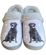 Black Lab Snugg Slippers  Pet Lovers Memory Foam House Slippers Plush Fa... - $34.17 CAD