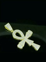 1.20Ct Imitación Diamante Cruz Colgante Charm 14k Oro Amarillo Chapado - £58.46 GBP