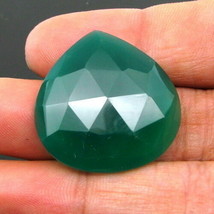 23.5Ct 100% Natural Green Onyx Checker Faceted Gemstone - £18.75 GBP