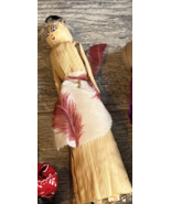Corn Husk Doll Hand crafted handmade figure Vintage 10&quot; Chef Grandma Lad... - $14.02
