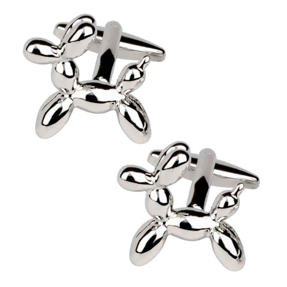 BALLOON DOG CUFFLINKS Fun Novelty 3D Circus Animal Wedding Groom NEW w G... - $11.95