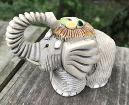 Retired Signed Vintage Artesania Rinconada Trunk-Up Elephant Figurine 4&quot;... - £20.54 GBP