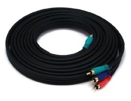 15 ft. 3-RCA Component Video Coaxial  Cable - (RG-59/U) - 22AWG - Black  - £12.63 GBP