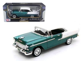 1955 Chevrolet Bel Air Hard Top Green Metallic and White 1/18 Diecast Model Car - $66.29