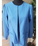 Blair Womens Blue LongSleeve Vintage 2 Piece Top &amp; Skirt KneeLength Set - $49.23 CAD