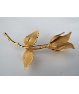 Vintage Gold Tone GIOVANNI SIGNED Rose Flower Brooch Pin Jewelry ESTATE ... - £15.72 GBP