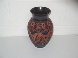 Vintage South American Pottery Terracotta Folk Art Vase Crane Ecuador #6 VGC - £35.85 GBP
