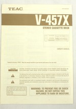 TEAC V-457X Stereo Cassette Deck Owner&#39;s Manual Original - $10.39