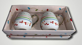 Hallmark Merry Christmas Ceramic Coffee Mug Cup Set Of 2 EUC Original Box - £11.00 GBP