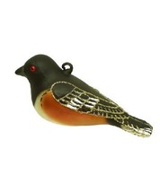 Rufous Sided Towhee Blown Glass Handcrafted Bird Christmas Ornament NIB ... - £16.69 GBP