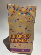 Mcdonald&#39;s celebrate Grimace’s Birthday small promo paper bag Used Free Shipping - £7.98 GBP