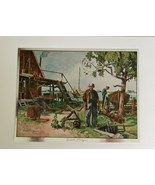 Vtg Lionel Barrymore foil color etch matted art print titled &quot;Point Mugu&quot; - $371.09 MXN
