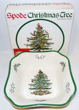 SPODE ENGLAND S3324 CHRISTMAS TREE 9 1/2&quot; SQUARE SALAD SERVING BOWL IN BOX - $42.68