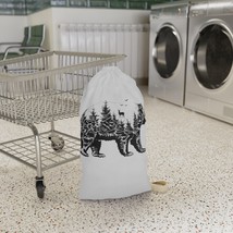 Bear Illustrated Forest Laundry Bag - Durable Drawstring Closure with Wo... - £25.08 GBP+