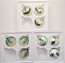 Retro Hand Painted Glass Ornament Balls Christmas Trimmeries Bradford Lot of 9 - $14.96