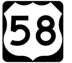 US Route 58 Sticker R1918 Highway Sign Road Sign - $1.45+