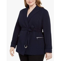 Calvin Klein Womens Plus 2X Navy Tie Belt Blazer Jacket NWT AY29 - £54.35 GBP