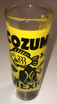 Cozumel Mexico Vintage Yellow &amp; Clear Marine Theme Souvenir Shot Glass - $6.80