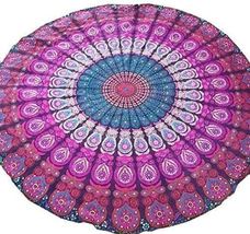 Purple Round 72 Inches Indian Cotton Psychedelic Wall Hanging Mandala Tapestry  - £13.69 GBP