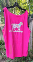 Buddy By The Sea Womens Tank Top Blouse Shirt  Pink Dog XL New Surfboard - £18.62 GBP