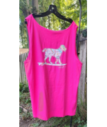 Buddy By The Sea Womens Tank Top Blouse Shirt  Pink Dog XL New Surfboard - £18.97 GBP