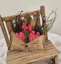 Primitive Grungy Rustic &quot;Love Letters&quot; Valentine&#39;s Day Shelf Decor - $20.34