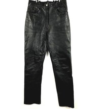 Womens Pants Size 11/12 Leather Black Straight Leg Pants Biker Festival ... - £38.64 GBP