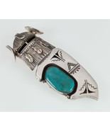 Nelson Morton Navajo Kachina Sterling &amp; Turquoise Pendentif/Broche 70 MM... - $15,595.55 MXN