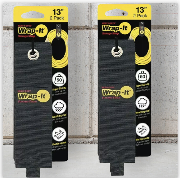 HEAVY DUTY Storage Straps 2 pack Black. Model 102-30BX Wrap It 4 Wrap-It... - $24.29