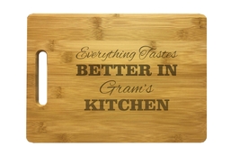 Gram&#39;s Kitchen Engraved Cutting Board - Bamboo or Maple - grandma cookin... - $34.99+