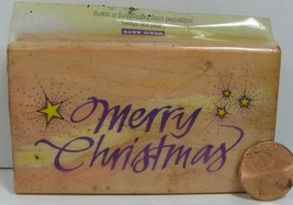 Christmas Rubber Stamp Hero Arts F-515 Merry Christ w/ Stars 1992 3-1/4X... - £3.99 GBP