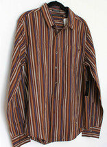 S EAN John Casual Shirt Java Tailored Fit Dress Shirt Front Pocket Stripes M - £63.28 GBP