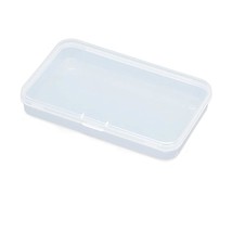 Clear Polypropylene Rectangle Mini Storage Containers Box With Hinged Lid For Ca - £14.45 GBP