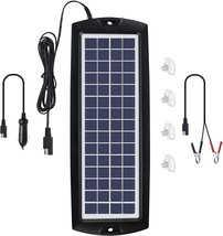 Car Battery Trickle Charger Maintainer 12V Solar Panel Power Kit Portable Backup - £55.79 GBP