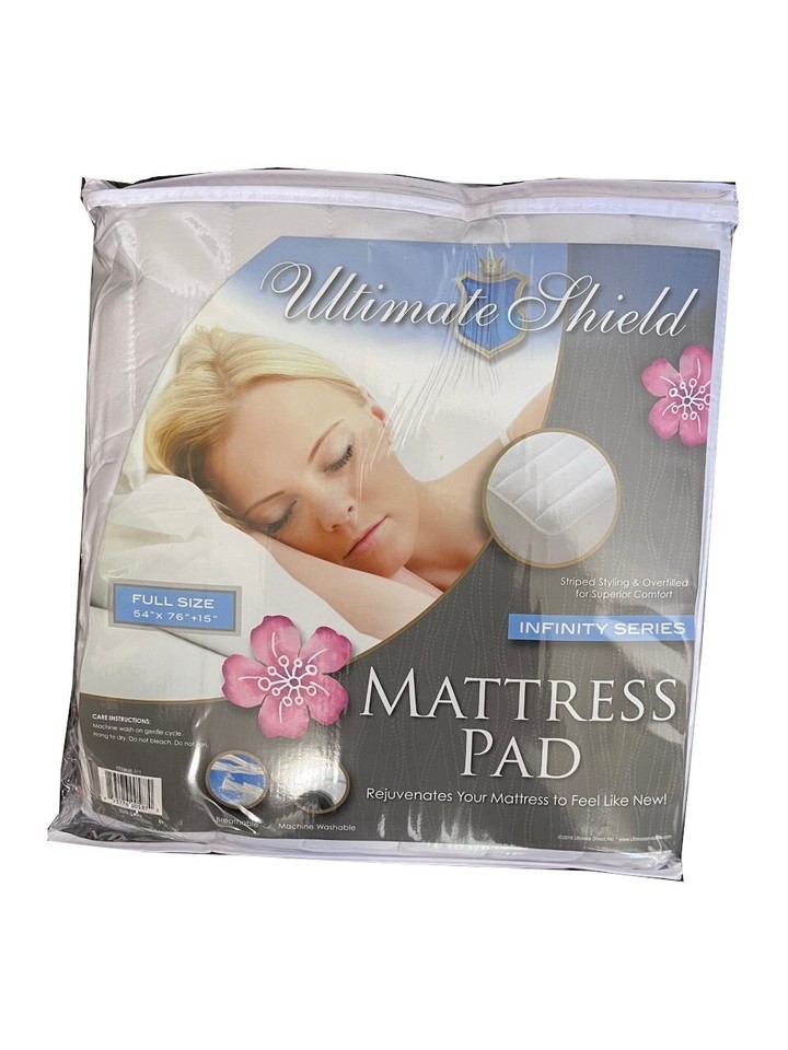 Full Size Overfilled Striped Mattress Pad Deep Pocket - $19.79