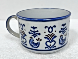 Vintage Large Soup Mug 120z Retro 70&#39;s Thick Pottery Bird Heart Design J... - $29.21