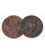 Lot of 2 Coins 1821 German States Frankfurt Heller and 1817-H Geneva 1 S... - €64,21 EUR