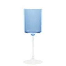 [5 pcs] 9oz Plastic Blue Two Tone Wine Glasses Unbreakable for all Occasions - £17.18 GBP