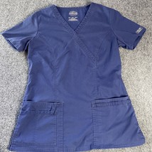 Cherokee Workwear Women’s XS Scrub Top Blue Pockets Medical Tops - £9.05 GBP