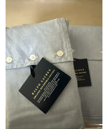 RALPH LAUREN ORGANIC REVERSIBLE OXFORD 3pc KING DUVET/2 SHAM BLUE/WH  BN... - $420.46