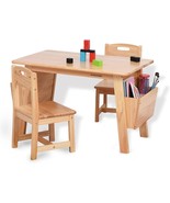 KRAND Kids Solid Wood Activity Table and 2 Chair Set with Storage Desk N... - €128,95 EUR