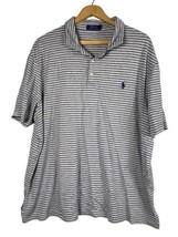 Polo Ralph Lauren Shirt XXL 2XL Mens Pima Cotton Gray Striped Knit Short... - $46.57