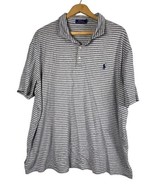 Polo Ralph Lauren Shirt XXL 2XL Mens Pima Cotton Gray Striped Knit Short... - £36.43 GBP