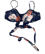 Bikini Top Size XL 1X Wrap Swimwear Bikini Top Only Floral Print Blue Co... - $10.77