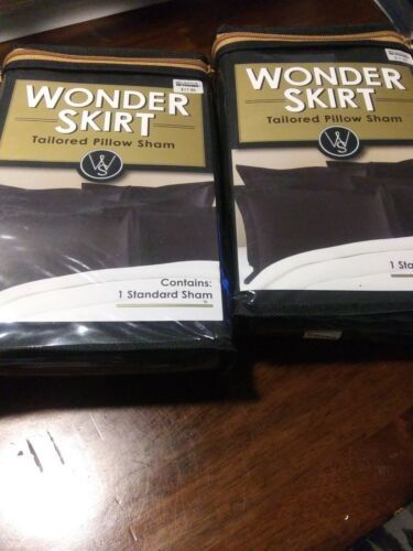 Pillow case Sham Black Set Of 4 Standard Shams 20 X 26” wonder skirt - $9.49