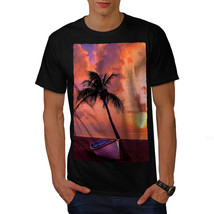 Wellcoda Beach Boat Sunset Nature Mens T-shirt - £18.88 GBP+