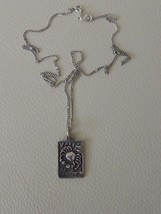 VINTAGE STERLING SILVER ZODIAC CANCER PENDANT AND CHAIN - £35.52 GBP